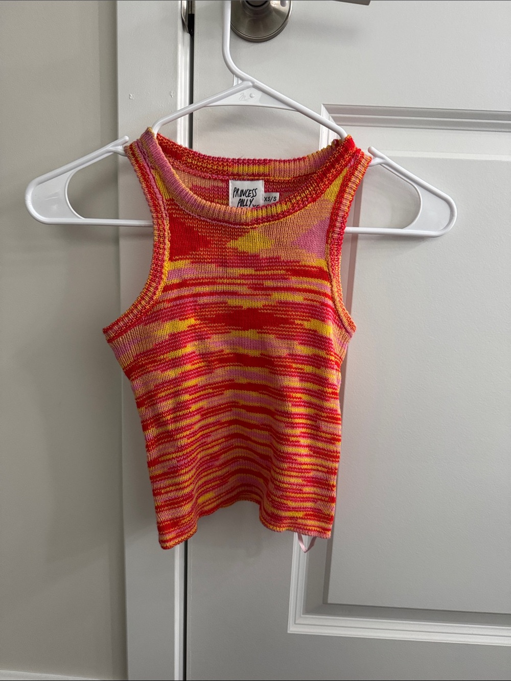 Princess Polly Striped Pink & Orange Knit Tank